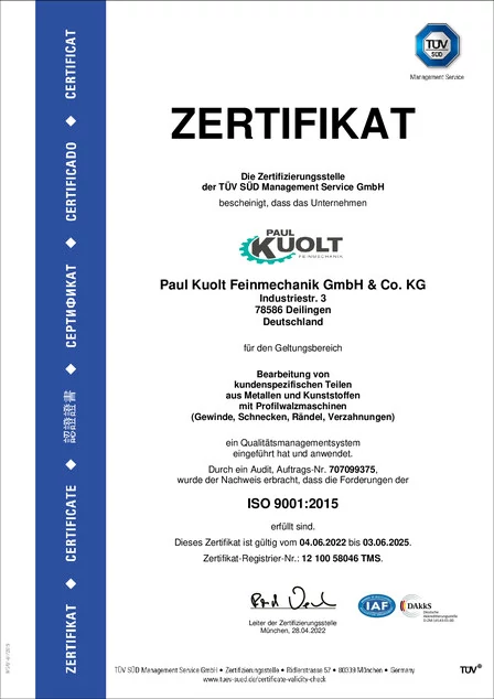 Paul Kuolt - ISO Zertifiziert